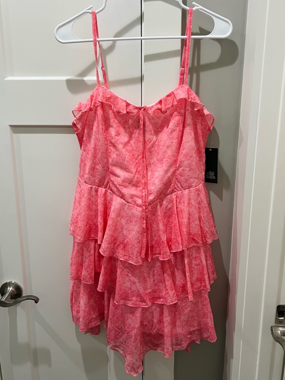 Wild Fable NWT Bright Pink Tiered Ruffle Mini Sundress Coquette Medium